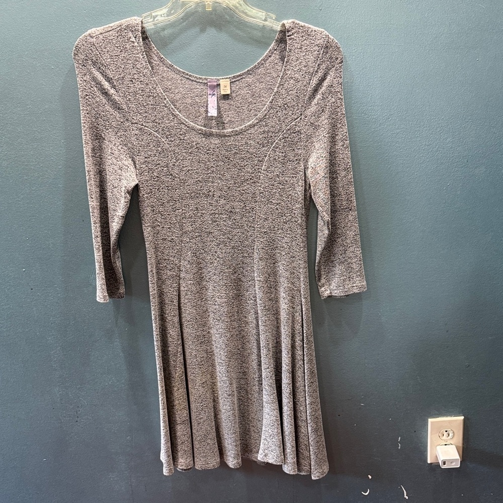 Gray 3/4 Sleeve sweater Dress
